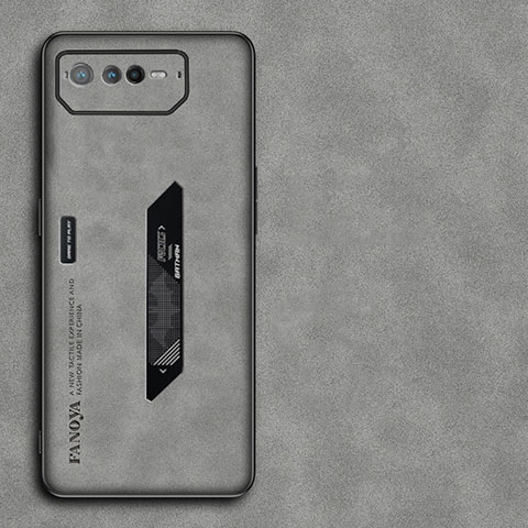 Funda Lujo Cuero Carcasa S01 para Asus ROG Phone 6 Pro Gris