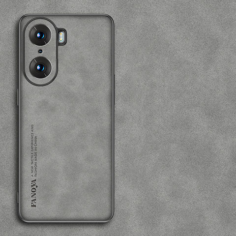 Funda Lujo Cuero Carcasa S01 para Huawei Honor 60 5G Gris