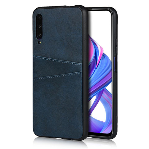 Funda Lujo Cuero Carcasa S01 para Huawei Honor 9X Pro Azul