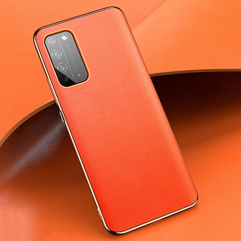 Funda Lujo Cuero Carcasa S01 para Huawei Honor X10 5G Naranja