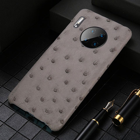 Funda Lujo Cuero Carcasa S01 para Huawei Mate 30 Pro Gris