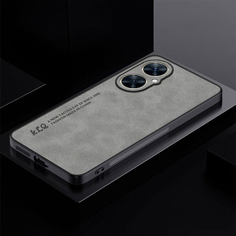 Funda Lujo Cuero Carcasa S01 para Huawei Nova 11i Gris