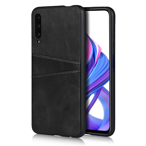 Funda Lujo Cuero Carcasa S01 para Huawei P Smart Pro (2019) Negro