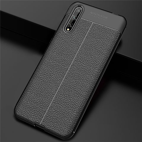 Funda Lujo Cuero Carcasa S01 para Huawei P smart S Negro