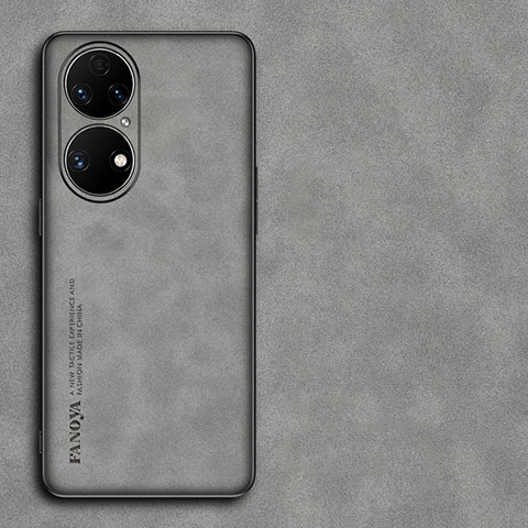 Funda Lujo Cuero Carcasa S01 para Huawei P50 Pro Gris