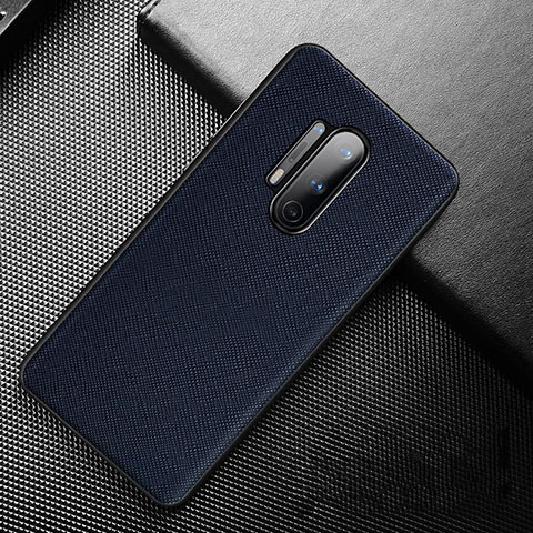 Funda Lujo Cuero Carcasa S01 para OnePlus 8 Pro Azul