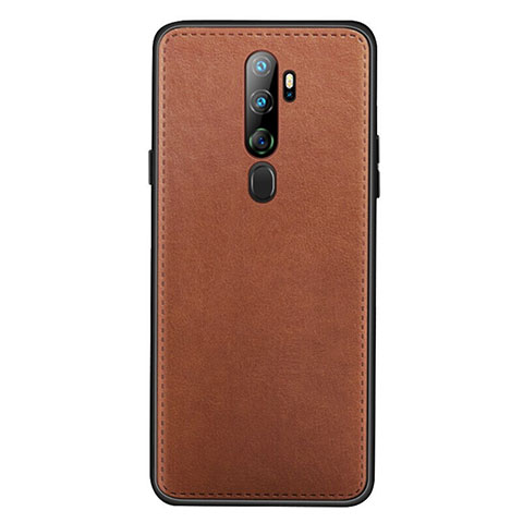 Funda Lujo Cuero Carcasa S01 para Oppo A11 Marron