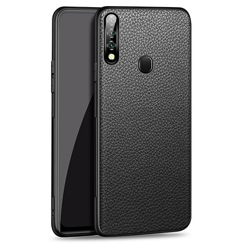 Funda Lujo Cuero Carcasa S01 para Oppo A31 Negro