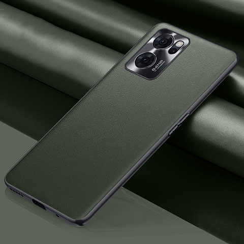 Funda Lujo Cuero Carcasa S01 para Oppo Find X5 Lite 5G Verde