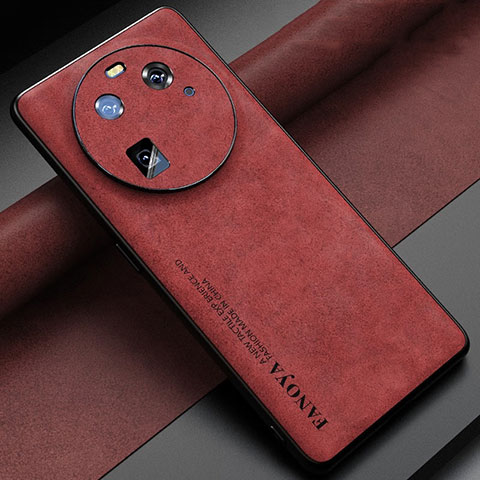 Funda Lujo Cuero Carcasa S01 para Oppo Find X6 Pro 5G Rojo