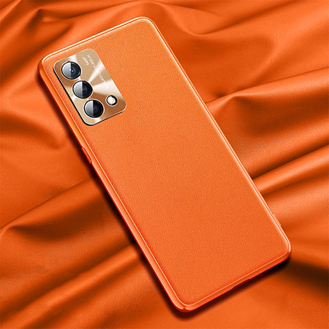 Funda Lujo Cuero Carcasa S01 para Oppo K9 5G Naranja