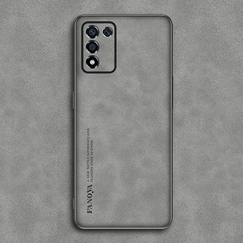 Funda Lujo Cuero Carcasa S01 para Oppo K9S 5G Gris