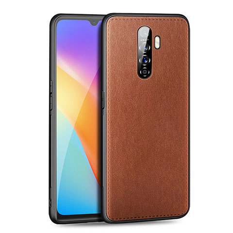 Funda Lujo Cuero Carcasa S01 para Oppo Reno Ace Marron