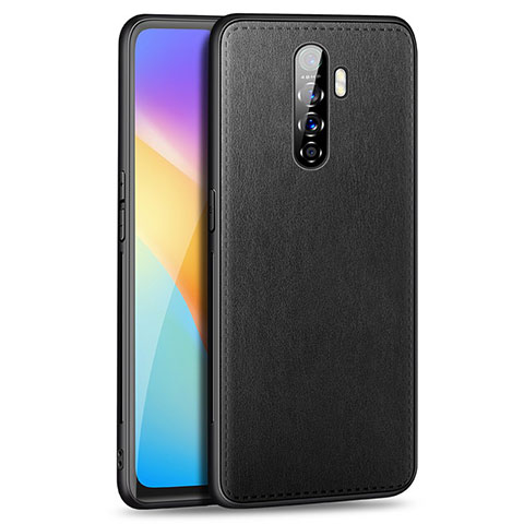 Funda Lujo Cuero Carcasa S01 para Oppo Reno Ace Negro