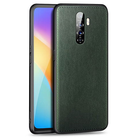 Funda Lujo Cuero Carcasa S01 para Oppo Reno Ace Verde