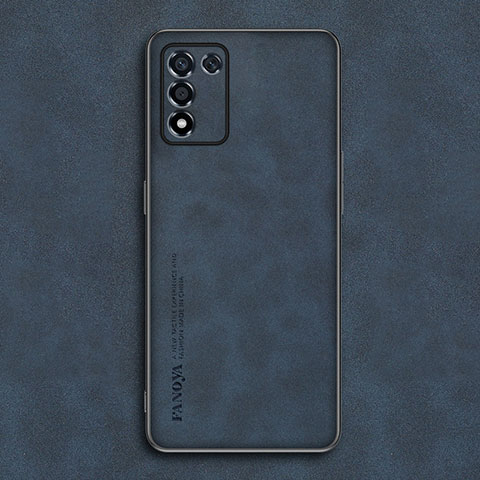 Funda Lujo Cuero Carcasa S01 para Realme 9 SE 5G Azul