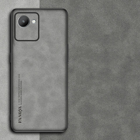 Funda Lujo Cuero Carcasa S01 para Realme C30 Gris