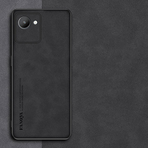 Funda Lujo Cuero Carcasa S01 para Realme C30 Negro