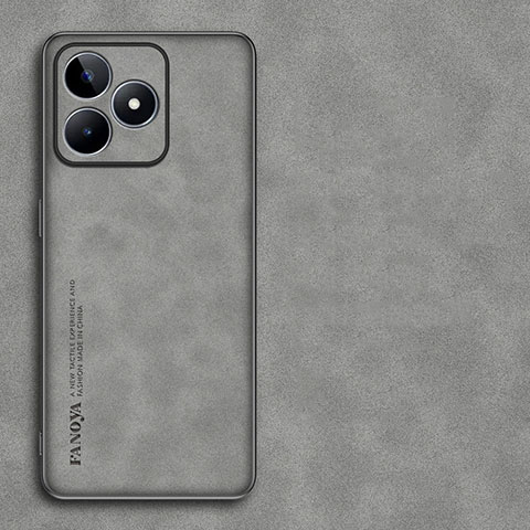 Funda Lujo Cuero Carcasa S01 para Realme C53 India Gris