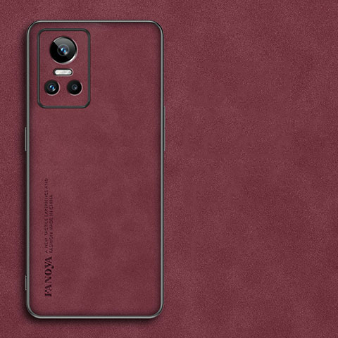 Funda Lujo Cuero Carcasa S01 para Realme GT Neo3 5G Rojo