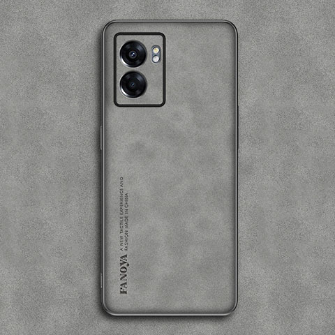 Funda Lujo Cuero Carcasa S01 para Realme Narzo 50 5G Gris