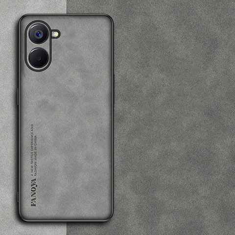 Funda Lujo Cuero Carcasa S01 para Realme V20 5G Gris