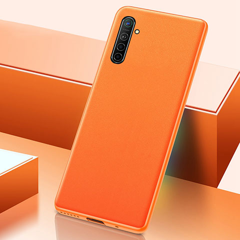 Funda Lujo Cuero Carcasa S01 para Realme XT Naranja