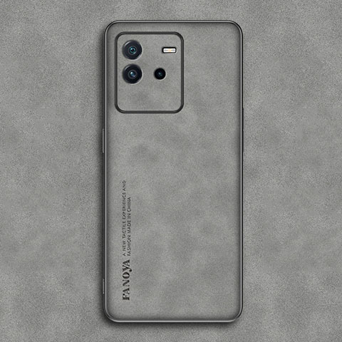 Funda Lujo Cuero Carcasa S01 para Vivo iQOO Neo6 5G Gris