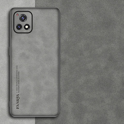 Funda Lujo Cuero Carcasa S01 para Vivo iQOO U3x 5G Gris