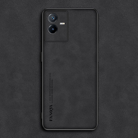 Funda Lujo Cuero Carcasa S01 para Vivo iQOO Z6x Negro