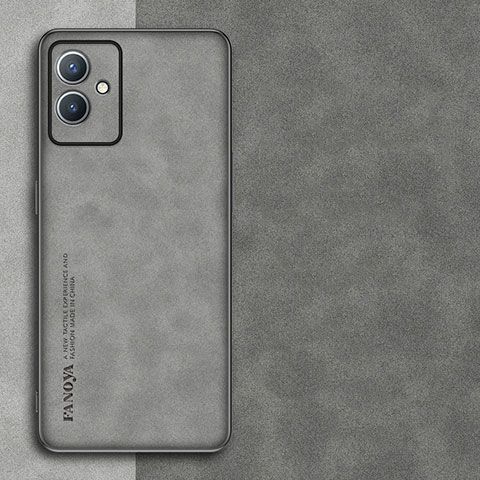 Funda Lujo Cuero Carcasa S01 para Vivo T1 5G India Gris