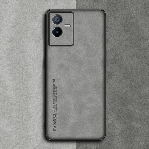 Funda Lujo Cuero Carcasa S01 para Vivo T2x 5G Gris