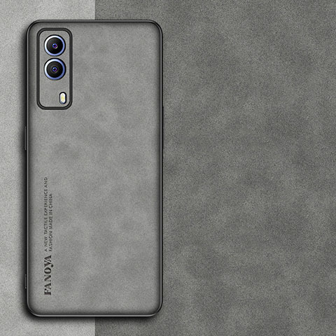 Funda Lujo Cuero Carcasa S01 para Vivo V21e 5G Gris