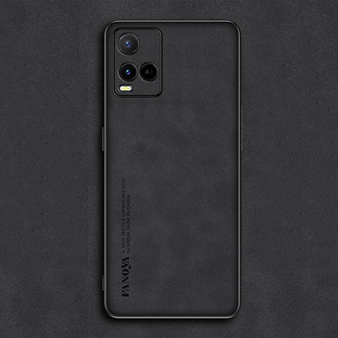 Funda Lujo Cuero Carcasa S01 para Vivo Y21a Negro