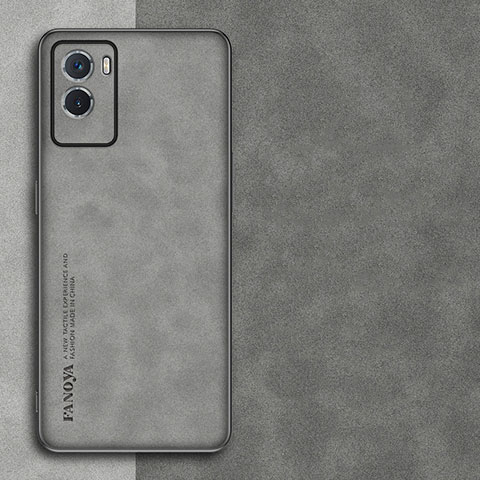 Funda Lujo Cuero Carcasa S01 para Vivo Y55s (2021) Gris