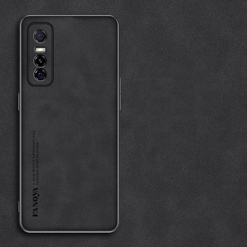 Funda Lujo Cuero Carcasa S01 para Vivo Y73s 5G Negro