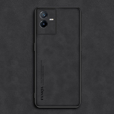 Funda Lujo Cuero Carcasa S01 para Vivo Y73t Negro