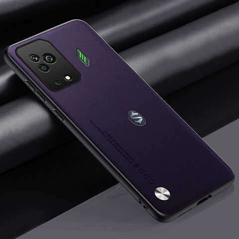 Funda Lujo Cuero Carcasa S01 para Xiaomi Black Shark 5 Pro 5G Morado