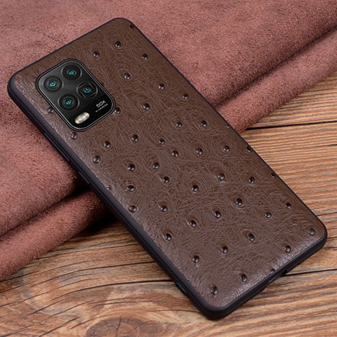 Funda Lujo Cuero Carcasa S01 para Xiaomi Mi 10 Lite Marron