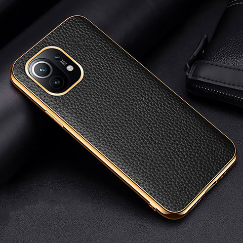 Funda Lujo Cuero Carcasa S01 para Xiaomi Mi 11 5G Negro