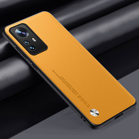 Funda Lujo Cuero Carcasa S01 para Xiaomi Mi 12T Pro 5G Amarillo