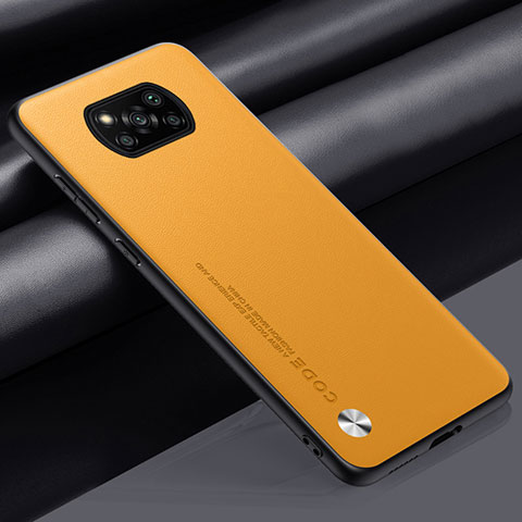 Funda Lujo Cuero Carcasa S01 para Xiaomi Poco X3 Amarillo