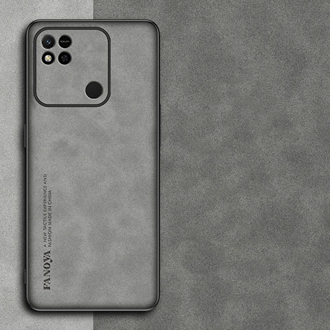 Funda Lujo Cuero Carcasa S01 para Xiaomi Redmi 9 India Gris