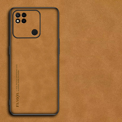 Funda Lujo Cuero Carcasa S01 para Xiaomi Redmi 9 India Marron