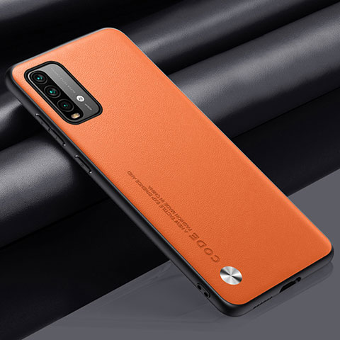 Funda Lujo Cuero Carcasa S01 para Xiaomi Redmi 9 Power Naranja