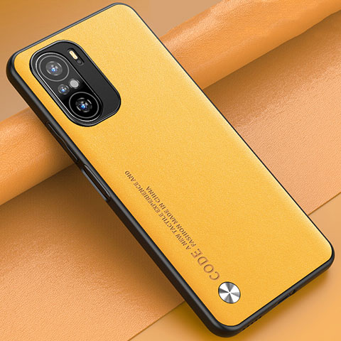 Funda Lujo Cuero Carcasa S01 para Xiaomi Redmi K40 5G Amarillo