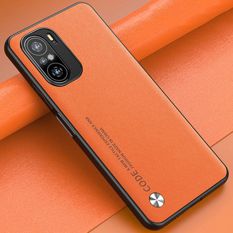 Funda Lujo Cuero Carcasa S01 para Xiaomi Redmi K40 5G Naranja