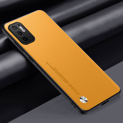 Funda Lujo Cuero Carcasa S01 para Xiaomi Redmi Note 10 5G Amarillo