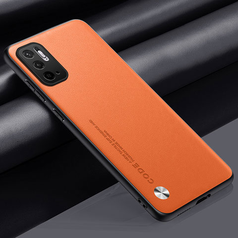 Funda Lujo Cuero Carcasa S01 para Xiaomi Redmi Note 10 5G Naranja