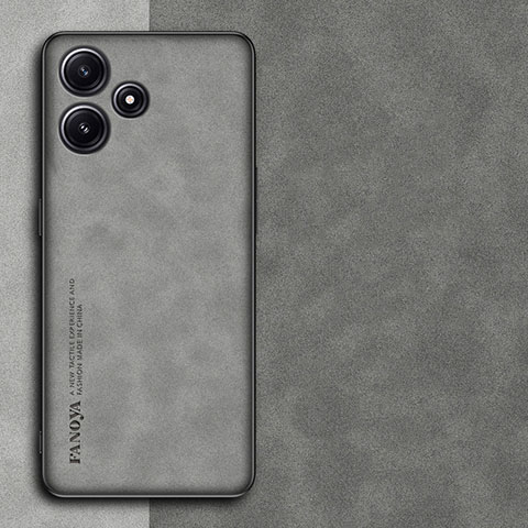 Funda Lujo Cuero Carcasa S01 para Xiaomi Redmi Note 12R 5G Gris